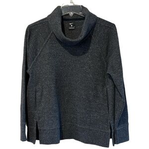 Nike Therma Fleece Turtleneck Pullover Front Pocket Dark Gray Long Sleeve Size S